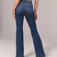 Flared jeans met superhoge taille en stretch