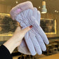 Warme pluche handschoenen met touchscreen-vinger