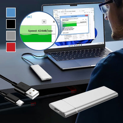Draagbare externe harde schijf. Plug-and-play voor Windows, PC en Mac.