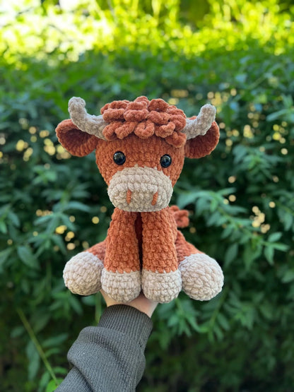 🎅Kerstuitverkoop 50% KORTING!!🎄🔥Haakpatroon voor Highland Cow Amigurumi🐮- DIY-pakket & kant-en-klare knuffel