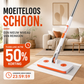 Multifunctionele handenvrije platte mop met clipsysteem