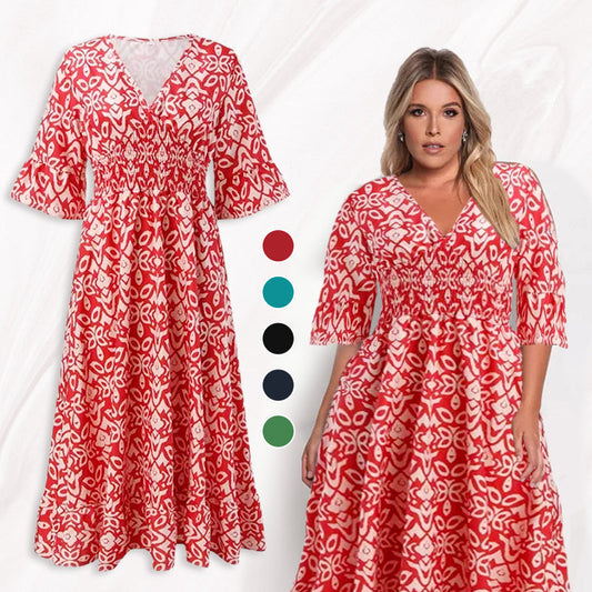 🔥 Bloemenjurk met V-hals - Koop er 2 en ontvang gratis verzending