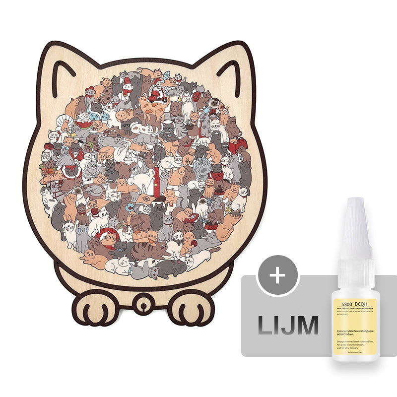 Houten katten puzzel op wielen - Tres' Vintage Houten katten puzzel op wielen - Tres' Vintage