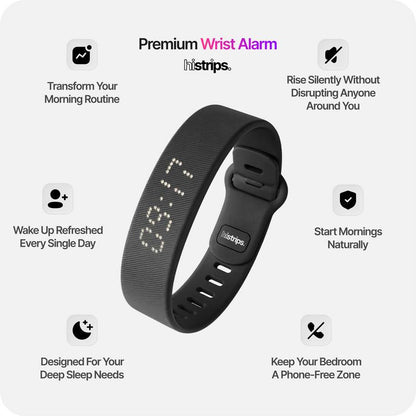 ⌚ Joilens® Silent Vibration Alarm Clock – Wekapparaat voor om de pols voor mensen die diep slapen, stoort de partner niet, 2 intensiteitsniveaus, maximaal 10 wekkers, oplaadbare batterij met een levensduur van meer dan 40 dagen