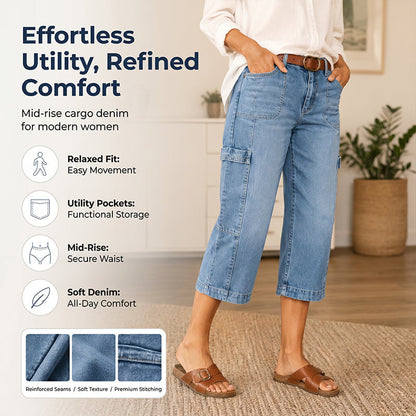 ⏳Time-Limited Special⏰Women's Casual Stretchy Cropped Denim Pants