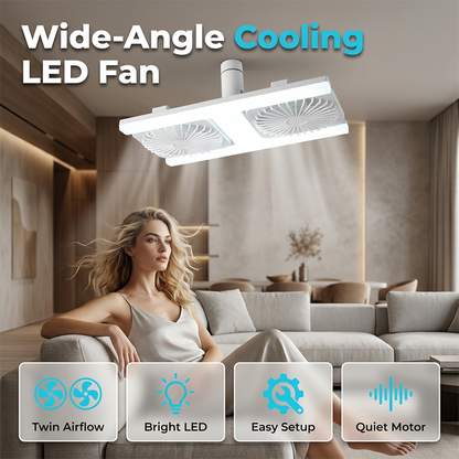 💡 TIJDELIJKE AANBIEDING 50% KORTING! ✨ 2-in-1 LED-plafondventilator met verlichting – Dubbele koeling, Ultrahelder, Gereedschapsvrije installatie 🌀