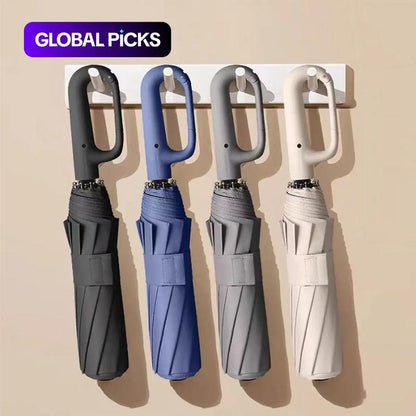 ⏰LAATSTE DAG VAN DE UITVERKOOP 49% KORTING🔥StormShield™ automatische opvouwbare paraplu – windbestendig, waterdicht en compact ☔ met lusgesp om dagelijks mee te nemen 🌬️💧