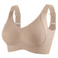 🎁Koop 1, krijg 2 gratis, 💕Geribbelde zijden push-up bh voor dames zonder stalen ring, verstelbaar🌸