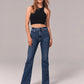 Flared jeans met superhoge taille en stretch