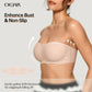 Dames Strapless Push-Up Bandeau BH - Antislip, Zonder Beugel, Ondersteunende Gewatteerde BH - Naadloze Comfortabele Bandeau Jelly BH