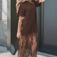 🔥Get 49% OFF NOW✨Floral Patchwork Short Sleeve T-Shirt Loose Fit Maxi Dress