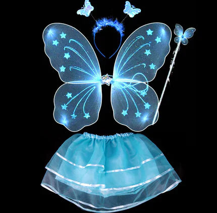 🦋🔥Kerstuitverkoop – tot 50% korting🎅✨Oplaadbare elektrische elfvleugels met ledverlichting en muziek