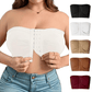 Strapless Ademend BH met Voorsluiting voor Grote Maten