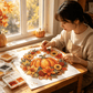 🍂 Herfstige pompoen-diamantpatroonkrans om op te hangen – Complete doe-het-zelfset