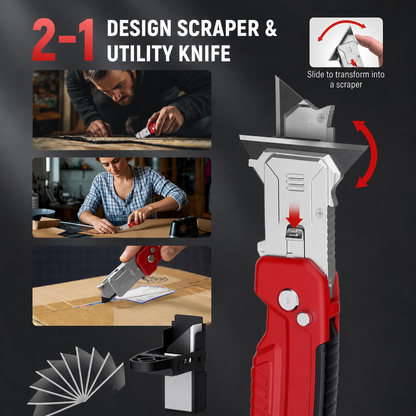 2-in-1 messenschraper, opvouwbare messenschraper