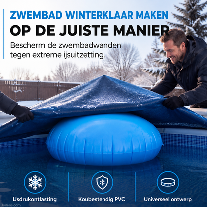 Rond opblaasbaar luchtkussen om zwembaden winterklaar te make
