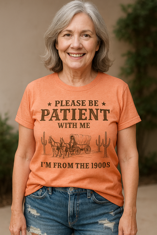 👕I'M From 1900S✨ Vintage Letter Print Ronde Hals T-Shirt voor Vrouwen