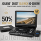 📺🎬 50% KORTING! Eindelijk een scherm dat groot genoeg is, een batterij die uren meegaat, en hij slikt álles: dvd, usb, sd. Voor op de achterbank, in de tent, of gewoon thuis op de bank – nooit meer ruzie om de tablet.
