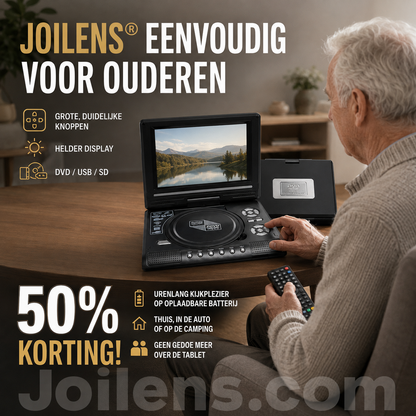 📺🎬 50% KORTING! Eindelijk een scherm dat groot genoeg is, een batterij die uren meegaat, en hij slikt álles: dvd, usb, sd. Voor op de achterbank, in de tent, of gewoon thuis op de bank – nooit meer ruzie om de tablet.