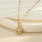 Strass hanger met gouden koperen en titanium stalen ketting