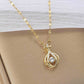 Strass hanger met gouden koperen en titanium stalen ketting