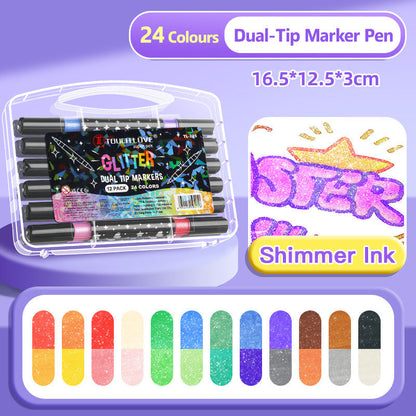 Glitterstiften met dubbele punt