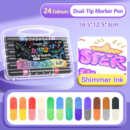 Glitterstiften met dubbele punt