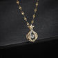 Strass hanger met gouden koperen en titanium stalen ketting