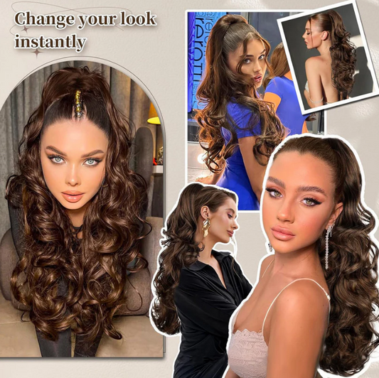 💜Tijdelijke promotie 50% OFF💜Clip-on golvende paardenstaart verlenging