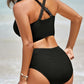 👙2025 Nieuw Type ~50% KORTING 👙Textured Knot-Front High-Waisted Bikini Set
