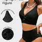 👙2025 Nieuw Type ~50% KORTING 👙Textured Knot-Front High-Waisted Bikini Set