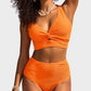 👙2025 Nieuw Type ~50% KORTING 👙Textured Knot-Front High-Waisted Bikini Set