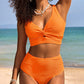 👙2025 Nieuw Type ~50% KORTING 👙Textured Knot-Front High-Waisted Bikini Set