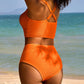 👙2025 Nieuw Type ~50% KORTING 👙Textured Knot-Front High-Waisted Bikini Set