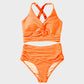 👙2025 Nieuw Type ~50% KORTING 👙Textured Knot-Front High-Waisted Bikini Set
