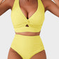 👙2025 Nieuw Type ~50% KORTING 👙Textured Knot-Front High-Waisted Bikini Set