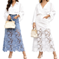 Bodycon-rok van denim voor dames met kanten rand