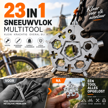 🔥 50% korting! 23-in-1 sneeuwvlok-moersleutel | Vijfhoekige EDC-schroevendraaier | Multifunctioneel outdoor-gereedschap voor onderweg | Multifunctionele moersleutel 🛠️❄️