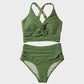 👙2025 Nieuw Type ~50% KORTING 👙Textured Knot-Front High-Waisted Bikini Set