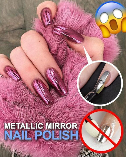 Glamoureuze metallic spiegelende nagellak uit 2026