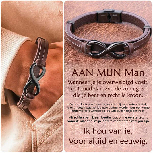 Voor liefde - "Onthoud wie de koning is die je bent en recht je kroon" Infinity Armband