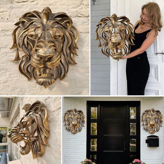 🦁Rare Find-Large Lion Head Wall Mounted Art Sculpture🎁