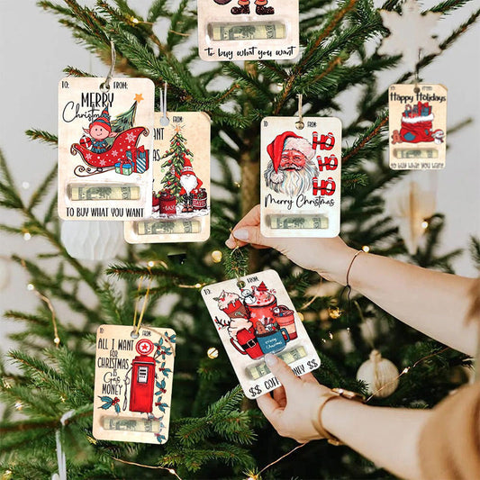 Kerstkaart Portemonnee Versiering voor contante geschenken