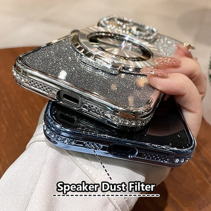🎁2026 HOT SALE🎉💝Glitter Rhinestones Magnetic iPhone Case with Invisible Stand
