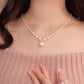 💜Vintage elegante zirkonia imitatie parelketting & oorbellen