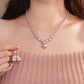 💜Vintage elegante zirkonia imitatie parelketting & oorbellen