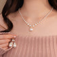 💜Vintage elegante zirkonia imitatie parelketting & oorbellen