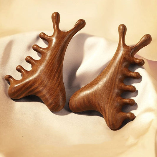 4-in-1 Houten Hoofdmassage Kam Gereedschap