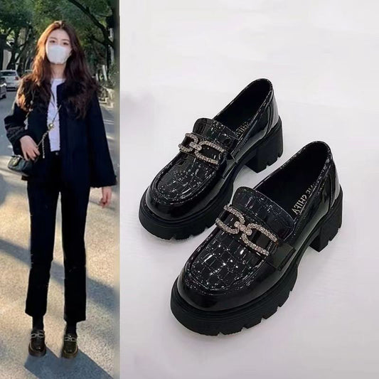 Dames Glanzende PU Leren Schoenen