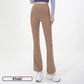 Strakke sneldrogende hoge taille yoga broek met flared pijpen